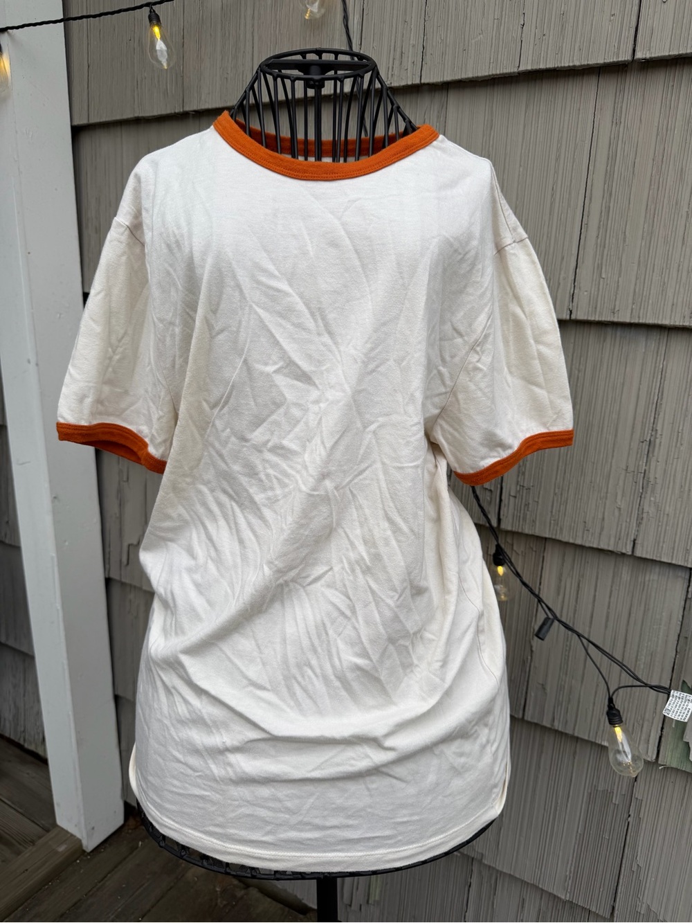Goodfellow & Co Cream Tee with Orange Trim